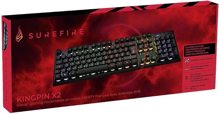 Productafbeelding SureFire Gaming KingPin X2 Wired, USB Gaming Keyboard Illuminated, Multi-Media Keys French (FR, Bedraad)