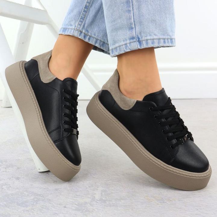 Image du produit Filippo Women's leather platform sneakers, black, DP6119 (39)