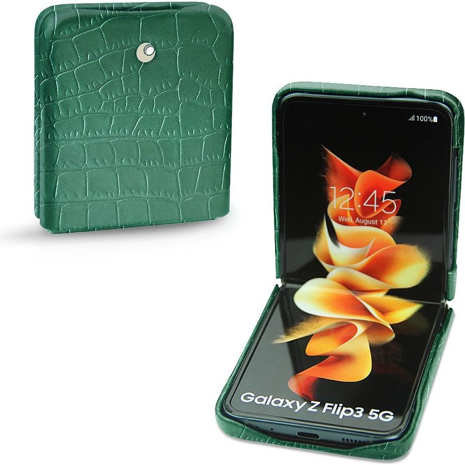 Noreve Lederschutzhülle (Samsung Galaxy Z Flip3), Smartphone Hülle, Grün