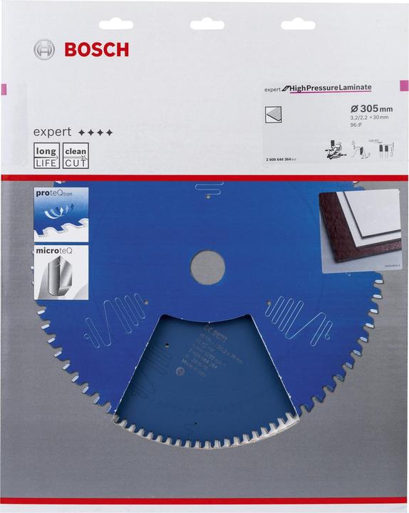 Immagine prodotto Bosch Professional Zubehör Lama circolare Expert per laminato ad alta pressione, 305 x 30 x 3,2 mm, 96
