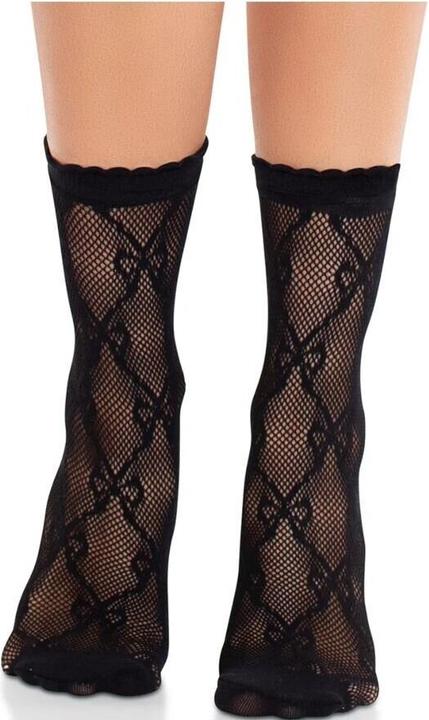 Actual product image Leg Avenue Black lace socks with bow (One size)