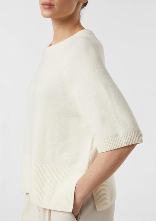 Produktbild Comma Strickpullover Lässiger Cashmere Touch Baumwollmix-Strickpullover mit verlängertem Kurzarm (XS)