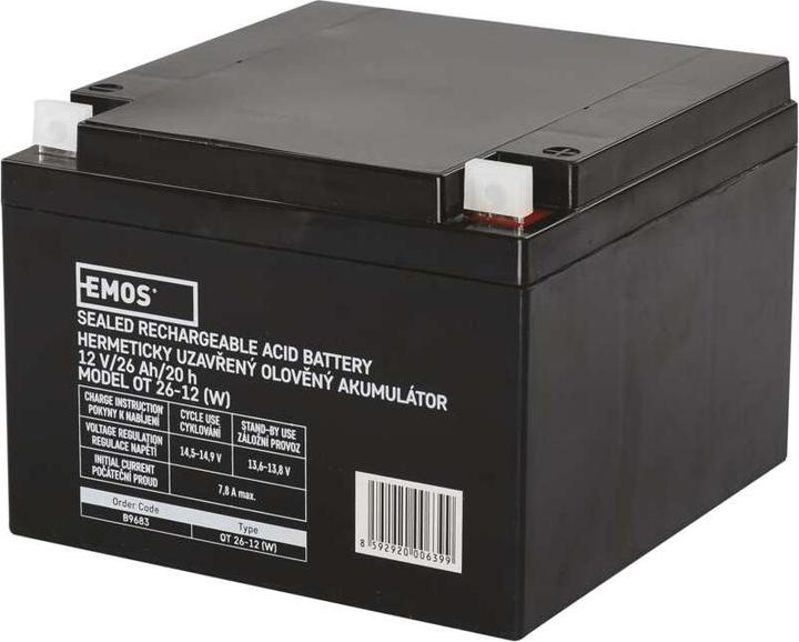 Immagine prodotto Emos Batteria al piombo senza manutenzione 12 V/26 Ah L2 (1 pz., Specifico del dispositivo, 26000 mAh)