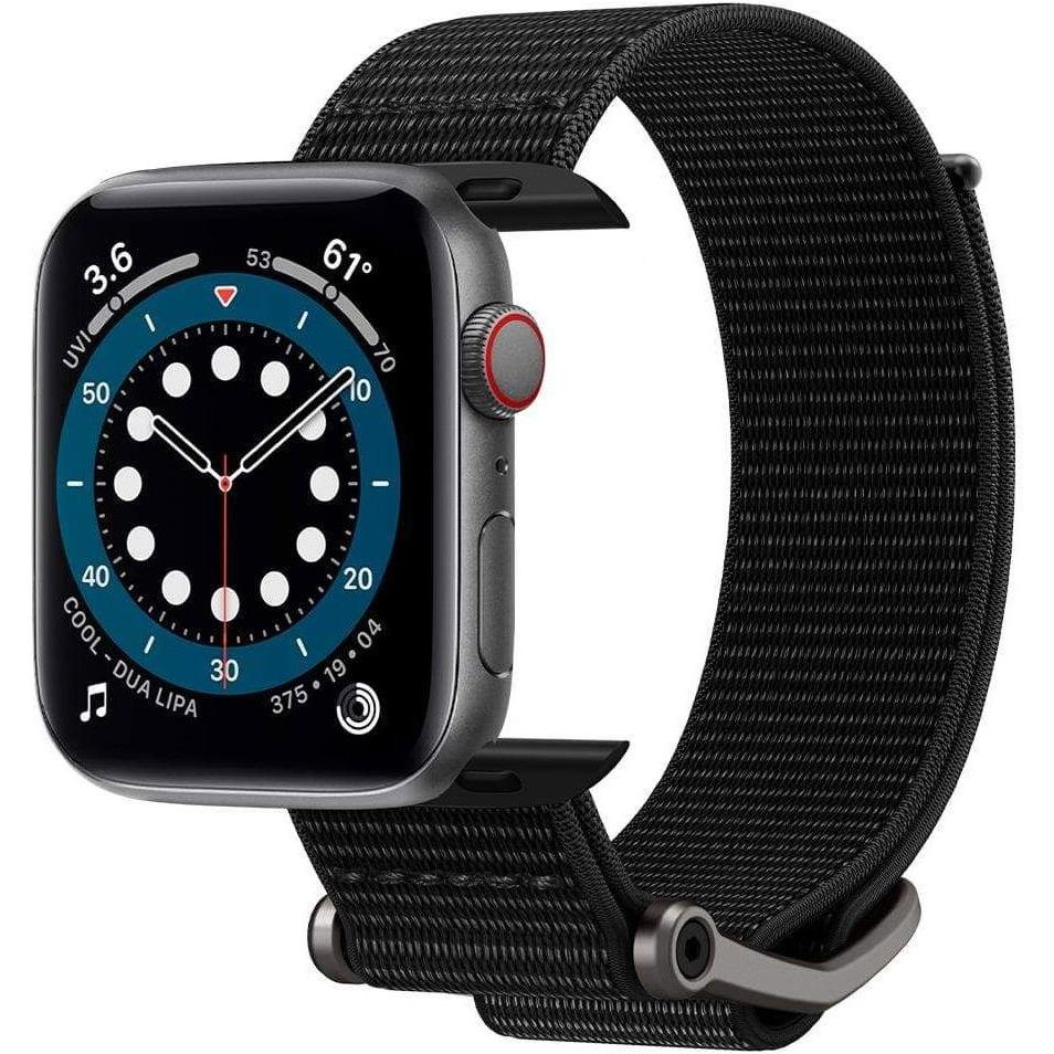 Spigen Durapro Flex band for Apple Watch 4 / 5 / 6 / 7 / SE (42 / 44 / 45 mm) black (42 mm, 44 mm, 45 mm, Nylon, Apple W...