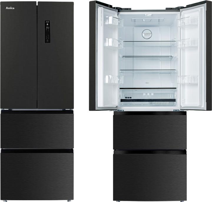 Actual product image Amica KGCN 388 180 S Side-by-Side Fridge Combination Freestanding E, Metallic (357 l)
