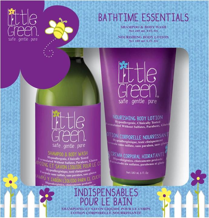 Immagine prodotto Little Green Bambini - Duo di elementi essenziali per il bagno (80 ml, Shampoo liquido)
