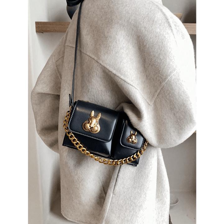 Produktbild Only-Bags.Store Retro-Dekor-Kreuztasche, trendige Ketten-Minihandtasche, Vintage-Mehrfachtaschen-Umhängetasche