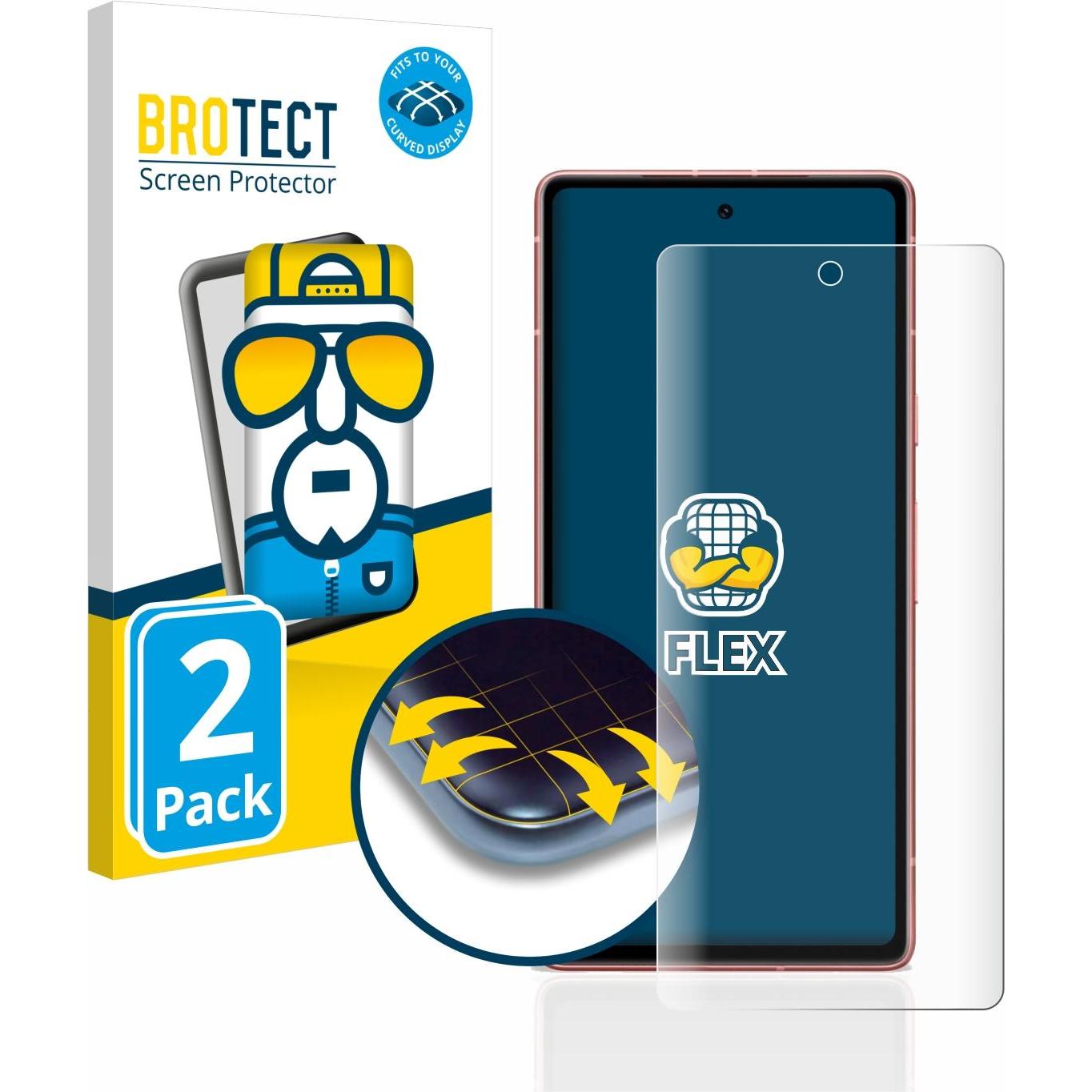 BROTECT Full-Cover Displayschutz (2 Stück, Google Pixel 7a), Smartphone Schutzfolie, Transparent