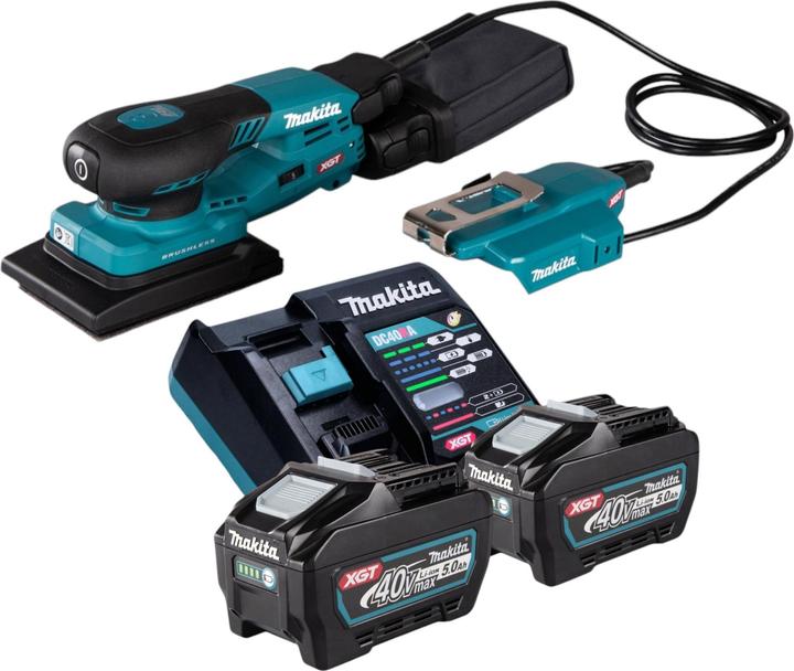 Produktbild Makita BO 005 CGT201 Akku Schwingschleifer 40 V max. 80 x 130 mm 3,0 mm Hub Brushless + 2x Akku 5,0 (Schwingschleifer)