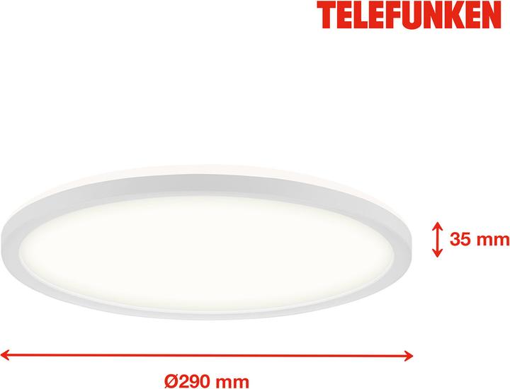 Produktbild Telefunken LED Bad-Deckenleuchte, weiss, LED/18W (2400 lm)