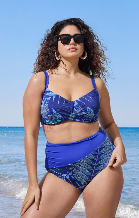 Produktbild Ulla Popken Bikini, Farnmuster, Softcups, drapiert (44)