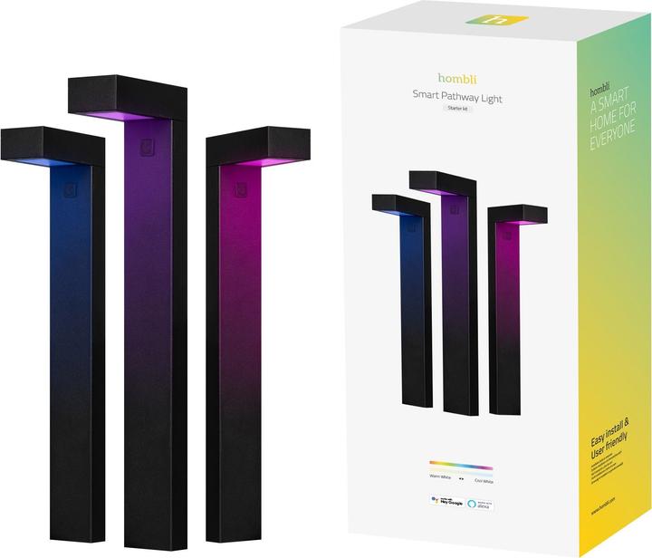 Actual product image Hombli Smart Outdoor Pathway Light, Black (3-pack) (300 lm, IP65)