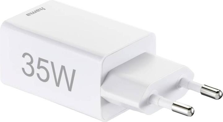 Actual product image Hama Quick Charger, 2x USB-C, PD/Qualcomm®, Mini Charger, 35 W, White (35 W, 2 ports)