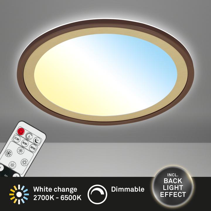 Produktbild Briloner Ultraflaches CCT-LED Panel mit LED Backlight,braun-gold, 1xLED/22W (3000 lm)