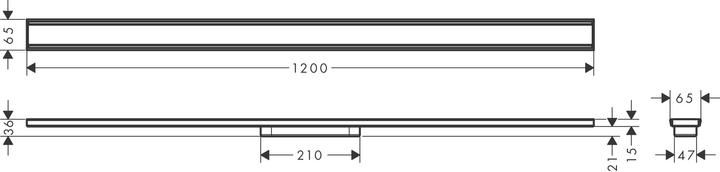 Actual product image hansgrohe HG RainDrain Original prefabricated shower channel set 1200mm (1200 mm)