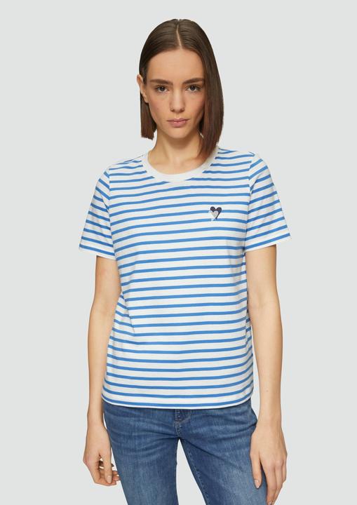 Produktbild S.Oliver T-Shirt Gestreiftes T-Shirt im Relaxed Fit mit Herz-Stickerei (42)