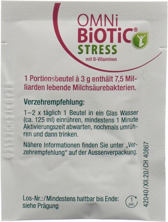 Nährwerte und Zutaten Omni Biotic Stress Beutel (1 Stück, Pulver, 135 g)