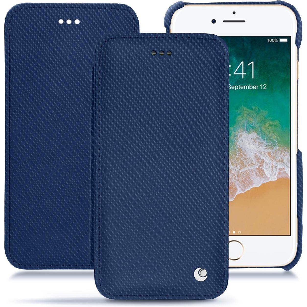 Noreve Lederschutzhülle horizontal (Apple iPhone 7), Smartphone Hülle, Blau