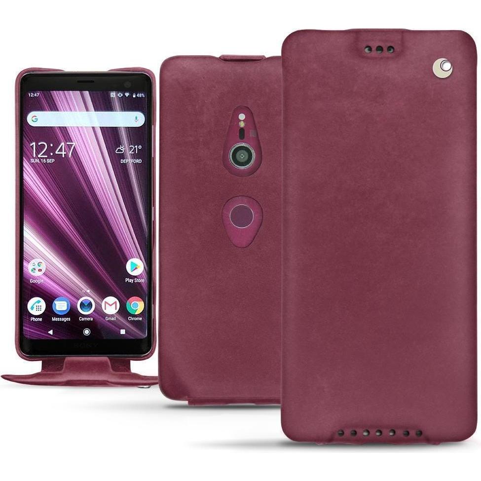 Noreve Lederschutzhülle vertikal (Sony Xperia XZ3), Smartphone Hülle, Violett