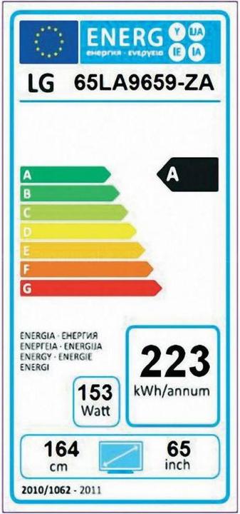 Energy Label LG 65la9659 (65", LED, UHD)