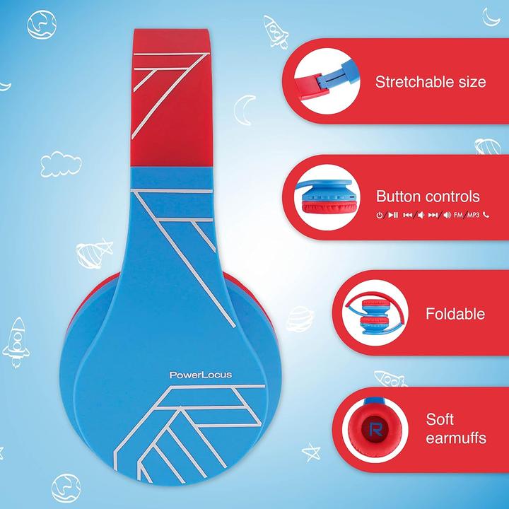 Produktbild PowerLocus Bluetooth-Kinderkopfhörer mit Lautstärkebegrenzung