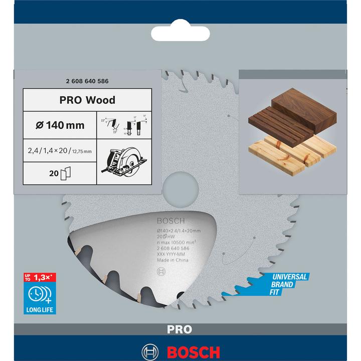 Actual product image Bosch Professional Zubehör PRO Wood circular saw blade, 140 x 2.4 x 20 mm