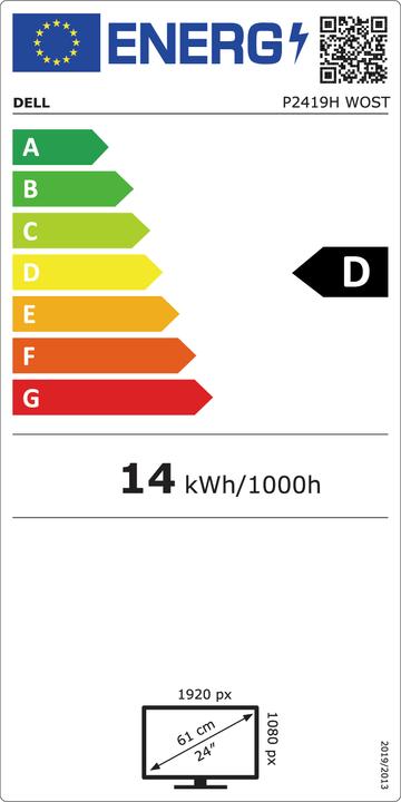 Energie-Label Dell P2419H (1920 x 1080 Pixel, 24")