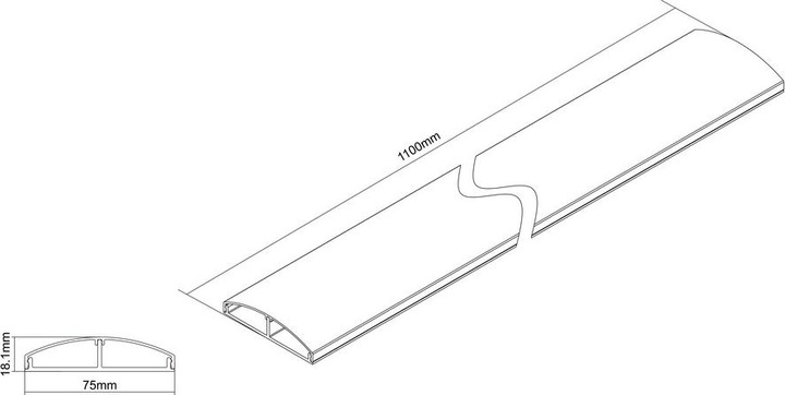 Produktbild Multibrackets Aluminium Kabelkanäle (Kabelkanal, 110 cm)