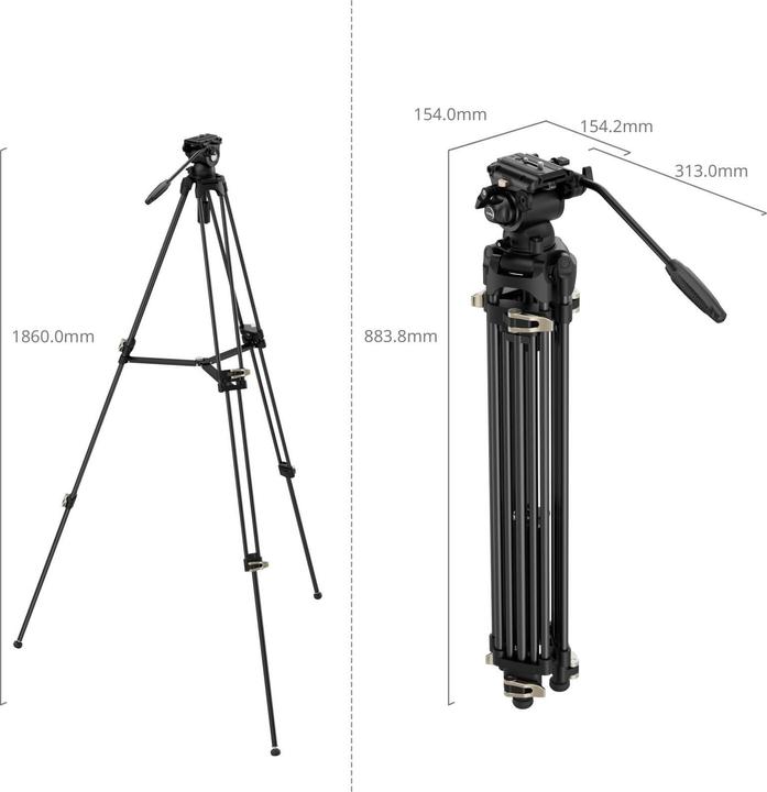 Produktbild SmallRig Heavy Duty Fluid Head Tripod Kit AD 01S 4686 (Metall)