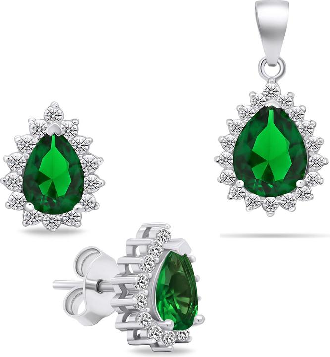 Immagine prodotto Brilio Silver Charming Silver Jewelry Set With Zircons Set226wg Earrings And Pendant