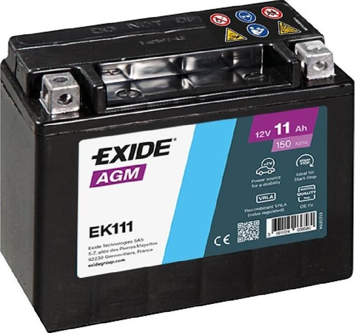Actual product image Exide Start-Stop Aux. (12 V, 11 Ah, 150 A)