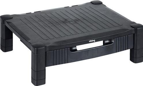 Actual product image Office Depot Monitor stand Plastic With drawer Height-adjustable Black
