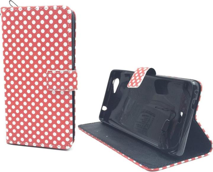 Produktbild König Design Schutz Hülle für Huawei Y625 Polka Dot Rot Tasche Case Cover Etui + 1 Panzer Schutz Glas (Huawei Y625)