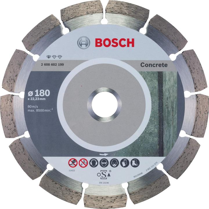 Produktbild Bosch Professional Zubehör Diamanttrennscheibe Standard for Concrete, 180 x 22,23 x 2 x 10 mm, 1er-Pack