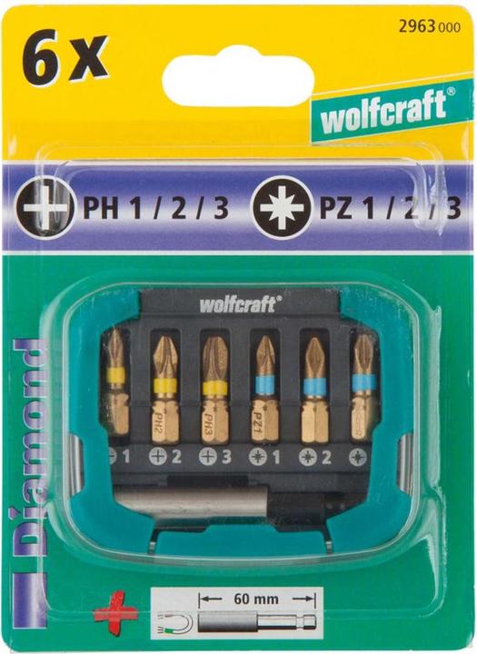 Produktbild wolfcraft 1 Bit Box Diamant, 7-tlg., PH, PZ