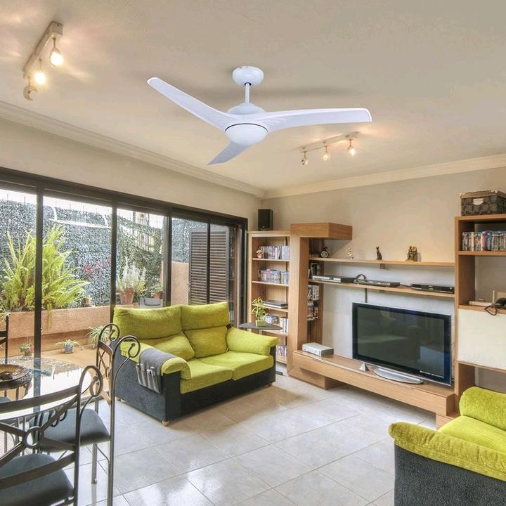 Produktbild V-TAC VT60553 15 W 3in1LEDDeckenventilatorRFSteuerung, 3 Flügel, weisser 35WGleichstromm