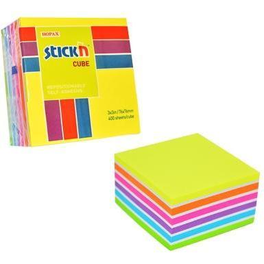 Stickman Selbstgesteuerter Notizbuch-Mischwürfel aus 7 Neon- und Pastellfarben (40952399)