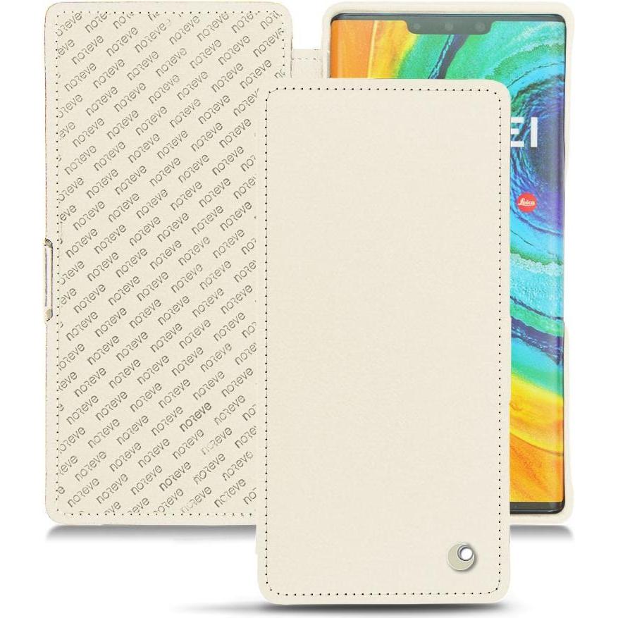 Noreve Lederschutzhülle horizontal (Huawei Mate 30 Pro), Smartphone Hülle, Weiss
