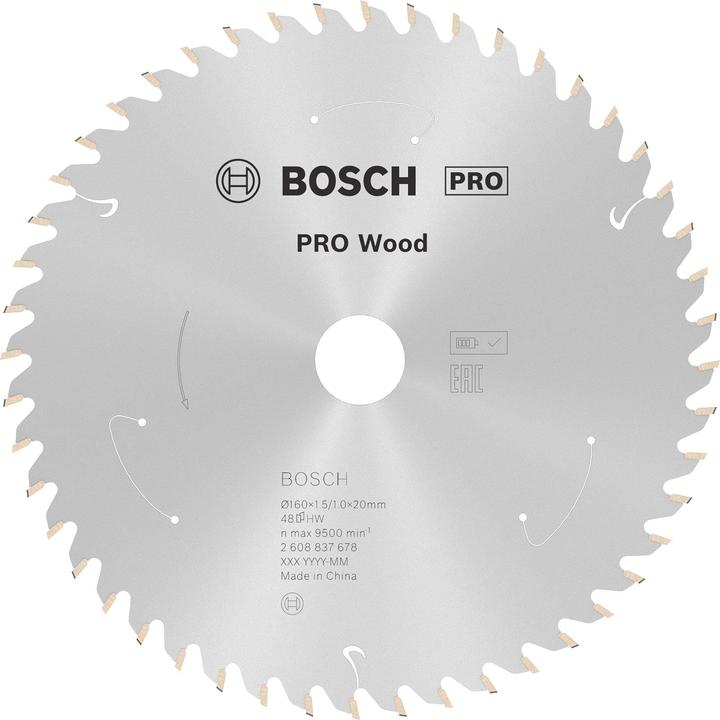 Actual product image Bosch Professional Zubehör PRO Wood cordless circular saw blade, 160 x 1.5 x 20 mm