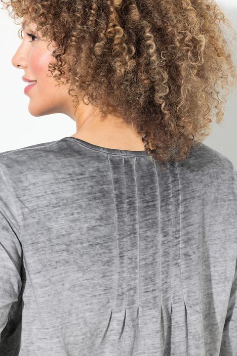 Produktbild Ulla Popken Shirt, Zierfalten, A-Linie, Rundhals, 3/4-Arm (58)
