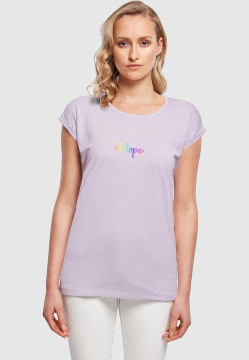 Produktbild Merchcode Ladies Hope Rainbow Extended Shoulder Tee - 116599 (M)