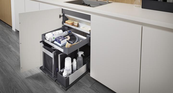 Produktbild Blanco Flat Drawer 60 Frontauszug | Kunststoff, Aluminium, Stahlblech schwarzgrau | 60er Unterschran