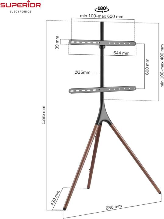 Produktbild Superior Triwood TV-Ständer (32 kg, 42" - 70")