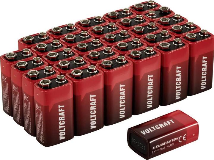 Produktbild Voltcraft VC-16107990 9 V Block-Batterie Alkali-Mangan 550 mAh 9 V 30 St. (30 Stk., 9V Block, 550 mAh)