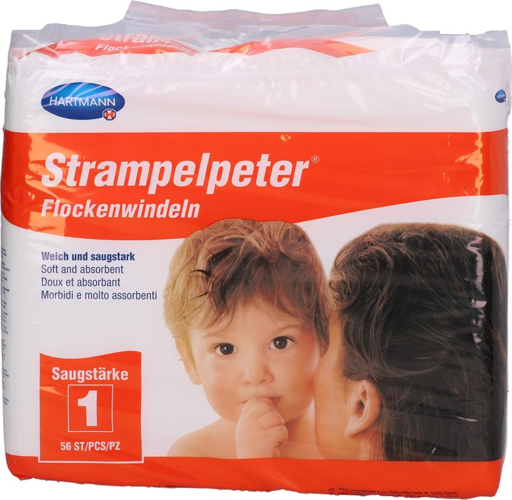Actual product image Hartmann Strampelpeter fluff nappies 35 x 11 cm absorbency 1, 56 pcs. nappies (56 x)