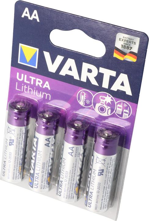 Produktbild Varta Ultra Lithium Mignon AA, Lithium Batterien, 6106, 1,5V, 4er Blister (4 Stk., AA)