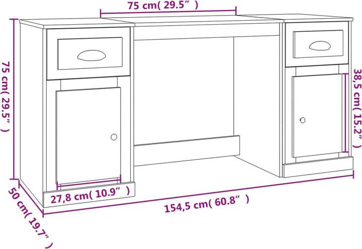 Immagine prodotto vidaXL Feona (154,5 x 50 x 75 cm)