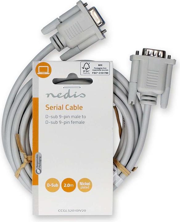 Produktbild Nedis Serielles Kabel | D-SUB 9-Pin Stecker | D-SUB 9-Pin-Buchse | Vernickelt | 2.00 m | Rund | PVC (2 m)