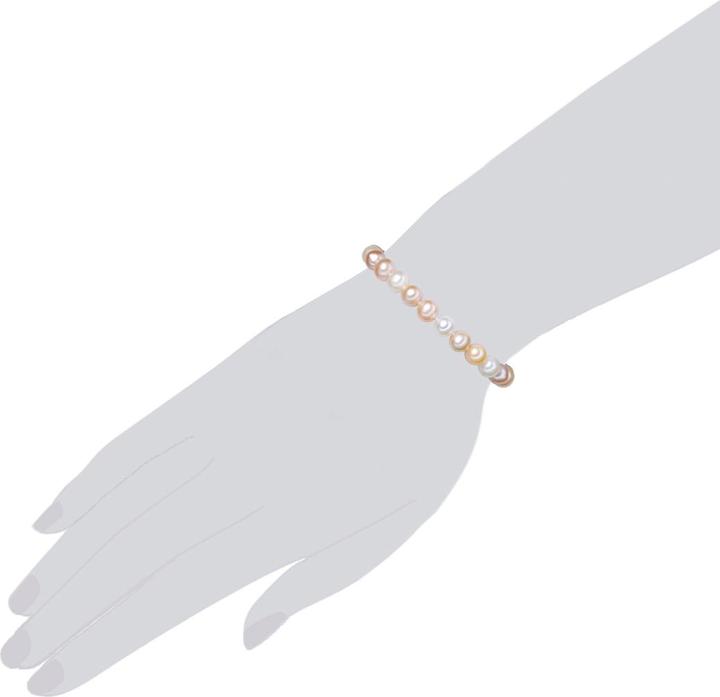 Immagine prodotto Valero Pearls Perle d'acqua dolce d'argento da donna coltivate multicolore - 2242 (16 cm, Argento)