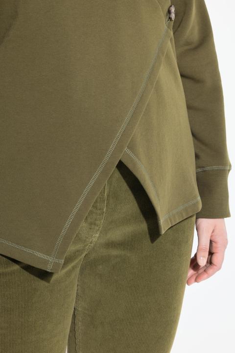 Image du produit Ulla Popken Veste en molleton de coton bio, encolure en V et manches longues (42, 44)